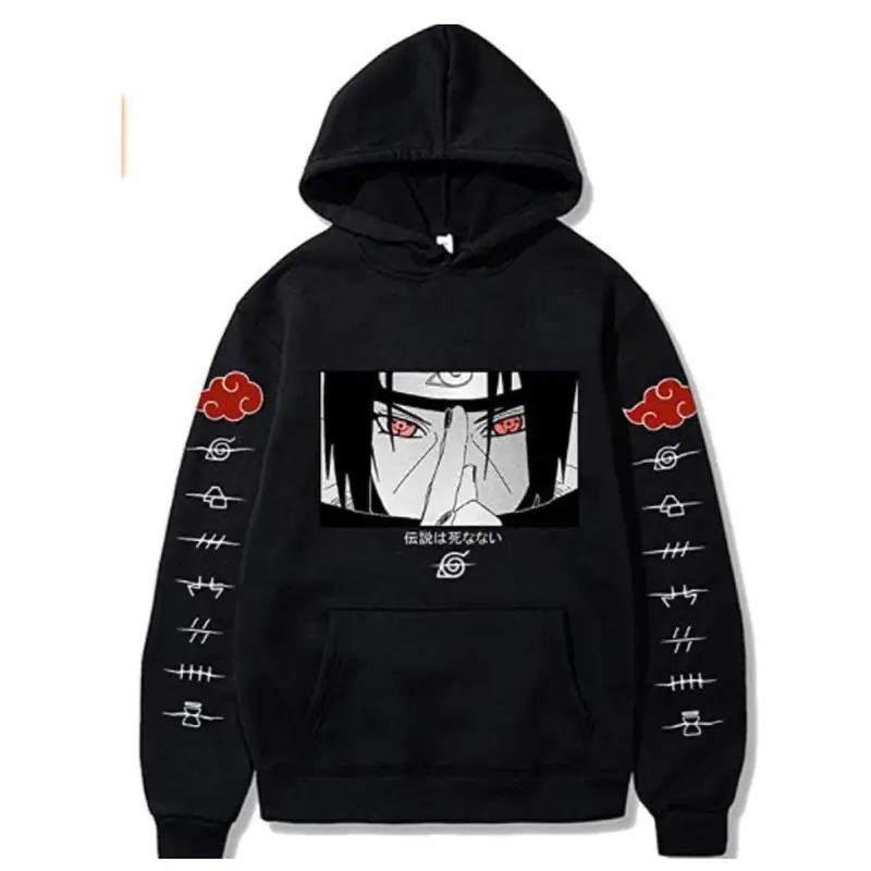 Men Black Itachi Hoodie Casual Hooded Sweatshirt - Image 15