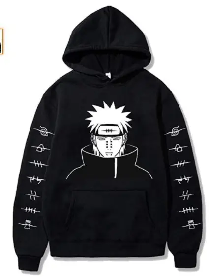 Men Black Itachi Hoodie Casual Hooded Sweatshirt - Image 10
