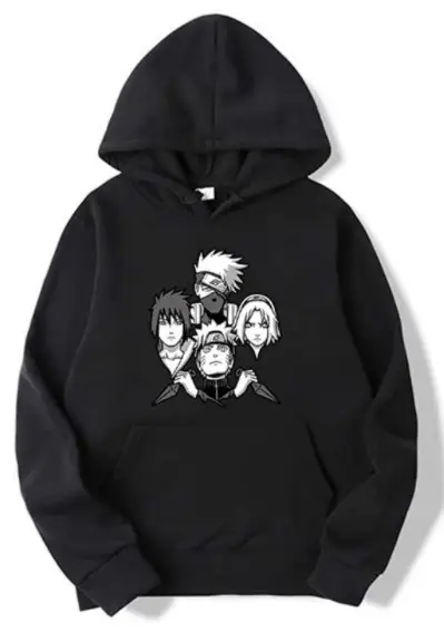 Men Black Itachi Hoodie Casual Hooded Sweatshirt - Image 2