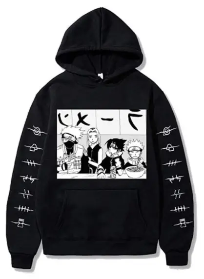 Men Black Itachi Hoodie Casual Hooded Sweatshirt - Image 3