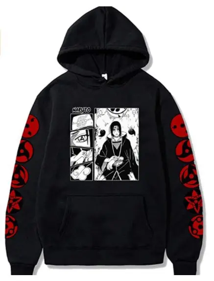 Men Black Itachi Hoodie Casual Hooded Sweatshirt - Image 5