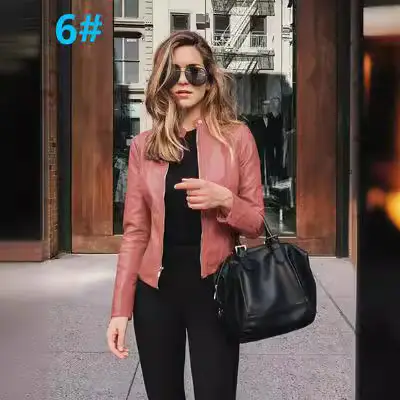 Women's Leather Jacket Suit Blue Black Winter Fashion