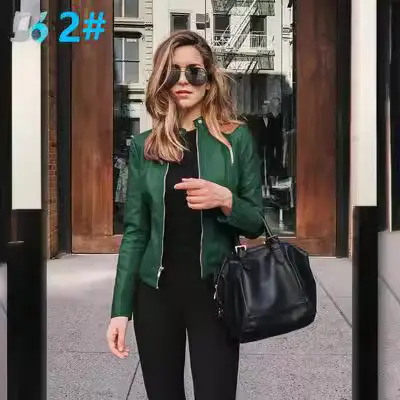 Women's Leather Jacket Suit Blue Black Winter Fashion