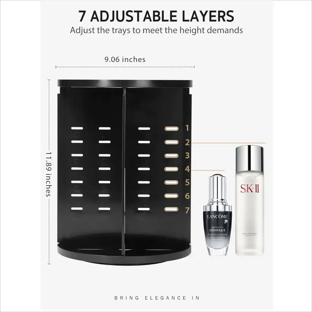 Transparent Desktop 360 Rotating Cosmetic Storage Box Dressing Table Amazon Cosmetic Brush Skin Care Storage Rack