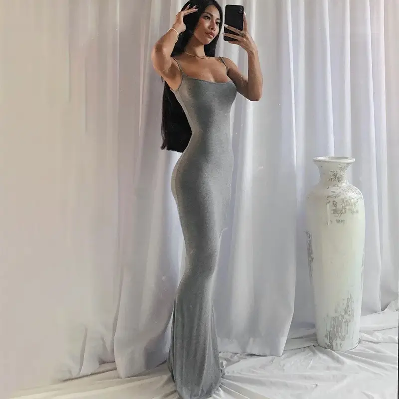Pink Backless Strap Flat Dress for Women - Image 8