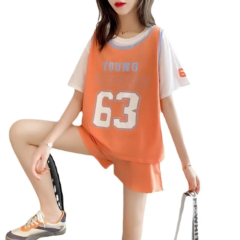 Plus Size 2025 Summer Casual Sports Suit Women Loose Shorts Set - Image 8