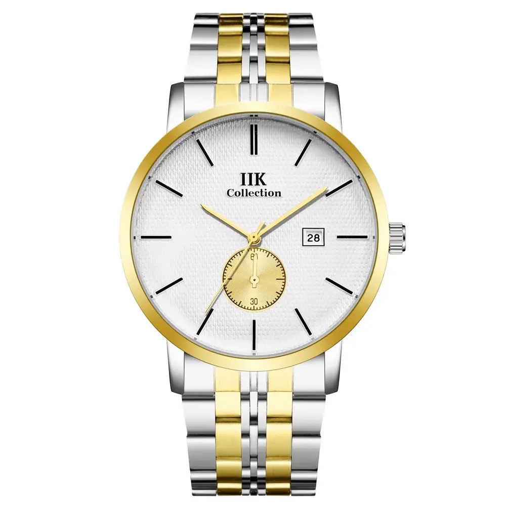 IIK Men's Quartz Steel Belt Watch with Calendar