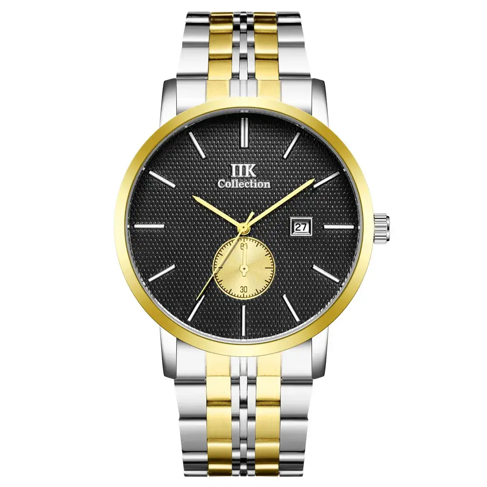 IIK Men's Quartz Steel Belt Watch with Calendar