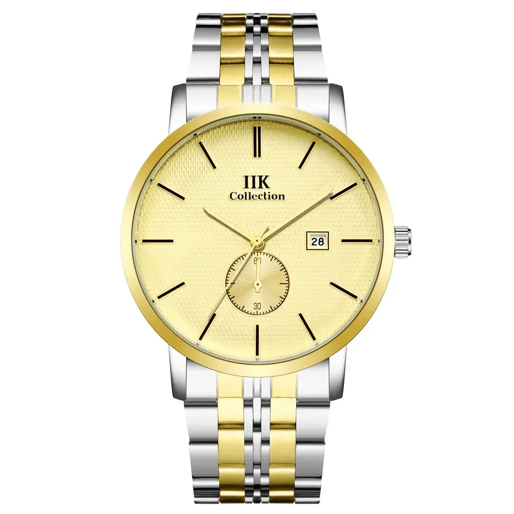 IIK Men's Quartz Steel Belt Watch with Calendar