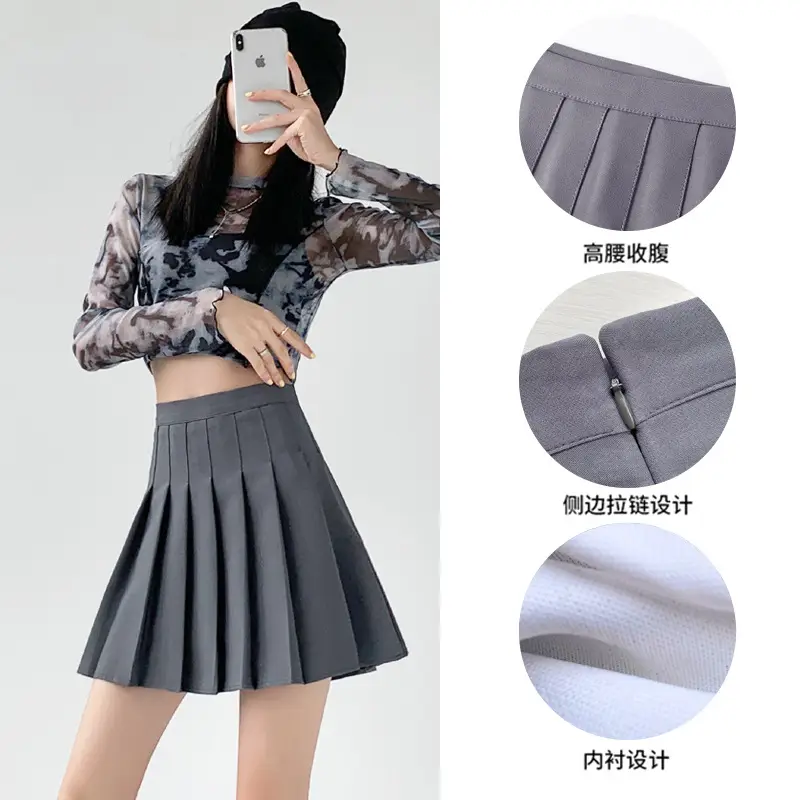Women Pleated Skirt High Waist Spring Summer 2023 - Image 6