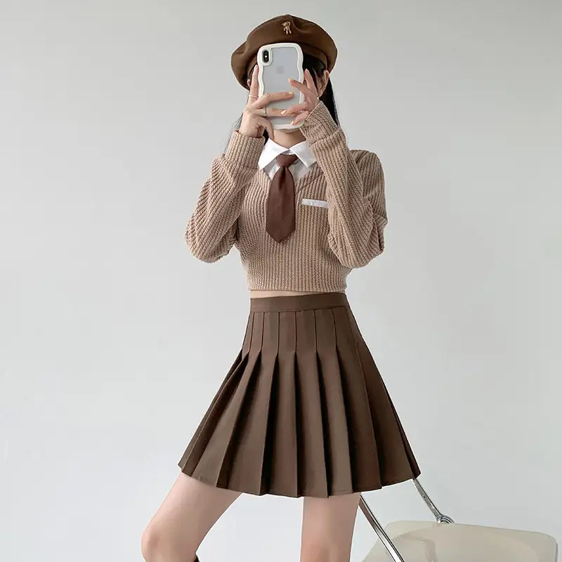 Women Pleated Skirt High Waist Spring Summer 2023 - Image 4