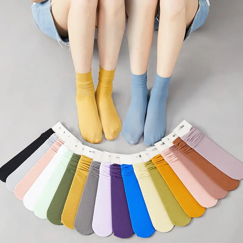 Socks women's socks ice ice socks summer thin velvet ice stockings tube Japanese pile socks Zhuji stockings wholesale