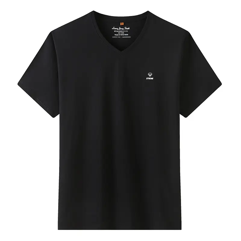 Fat Man 2025 V Neck Cotton T-Shirt Dark Green - Image 3