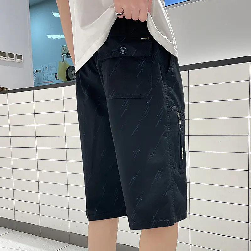 Plus Size Cotton Cropped Pants with Zip Pockets