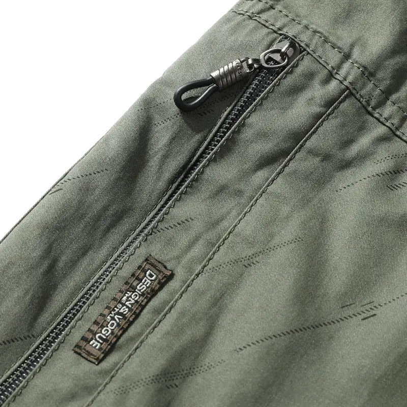Plus Size Cotton Cropped Pants with Zip Pockets