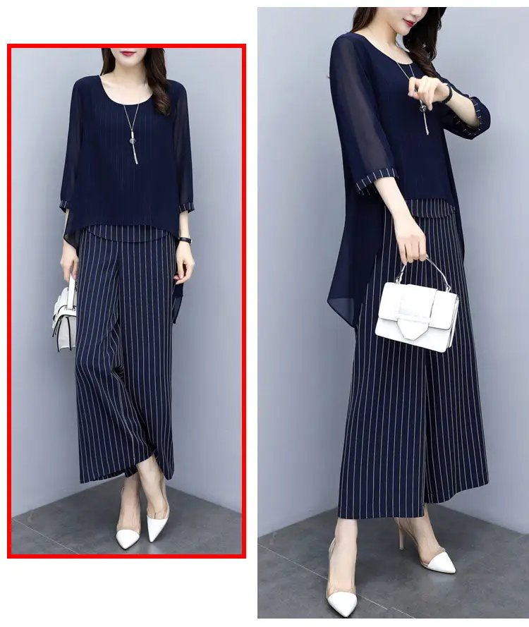 2022 Women's Belly Covering Suit Wide Leg Pants Chiffon Top — feature 11