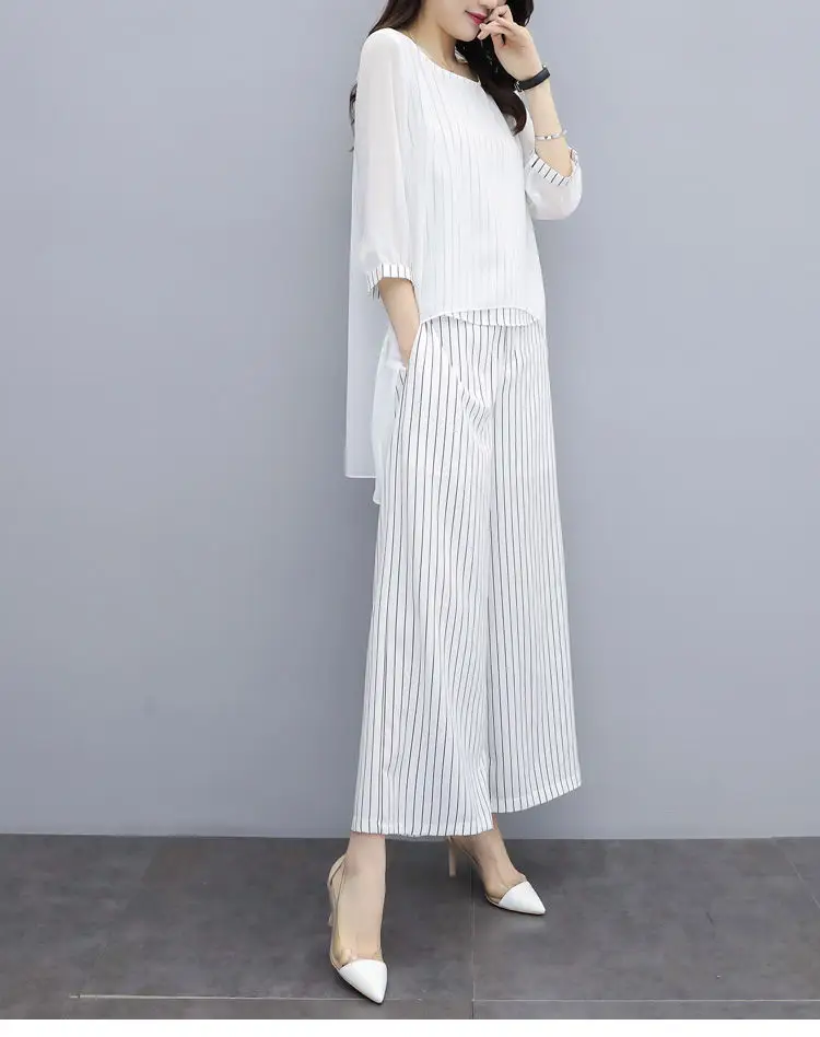 2022 Women's Belly Covering Suit Wide Leg Pants Chiffon Top — feature 13