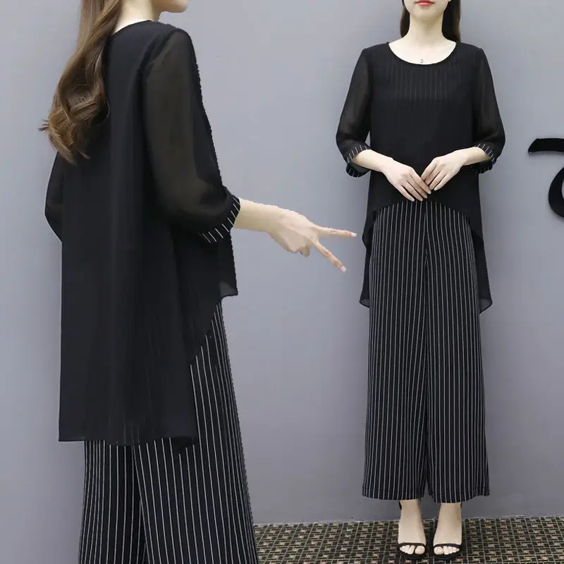 2022 Women's Belly Covering Suit Wide Leg Pants Chiffon Top — feature 15