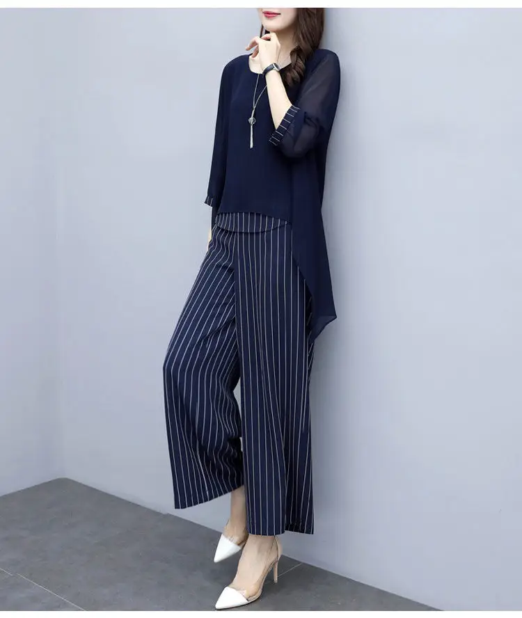 2022 Women's Belly Covering Suit Wide Leg Pants Chiffon Top — feature 5