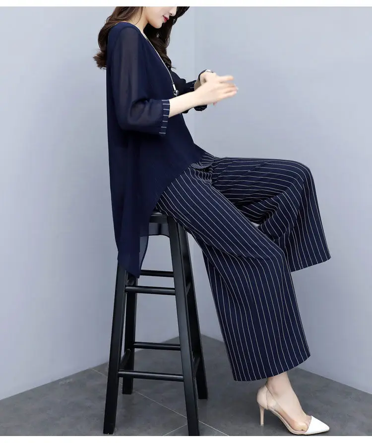 2022 Women's Belly Covering Suit Wide Leg Pants Chiffon Top — feature 7