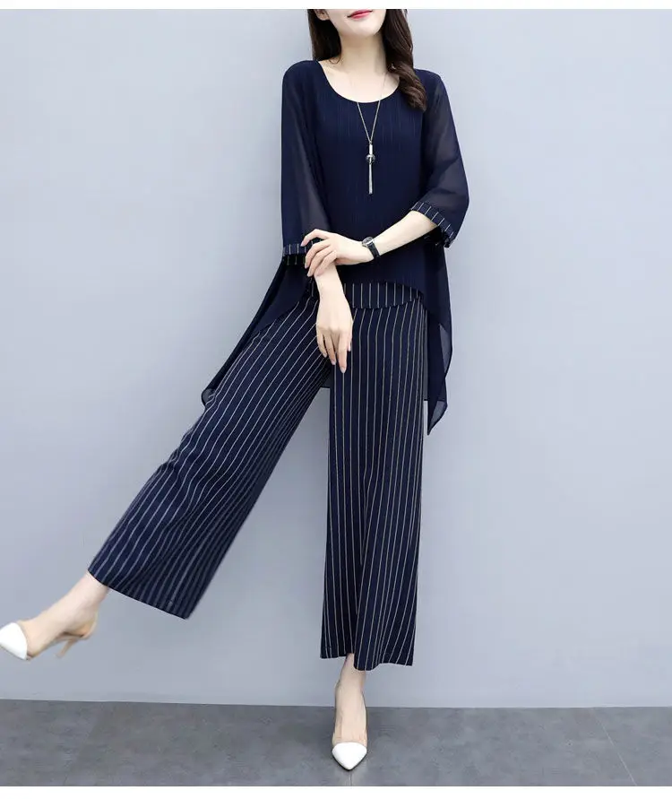 2022 Women's Belly Covering Suit Wide Leg Pants Chiffon Top — feature 9
