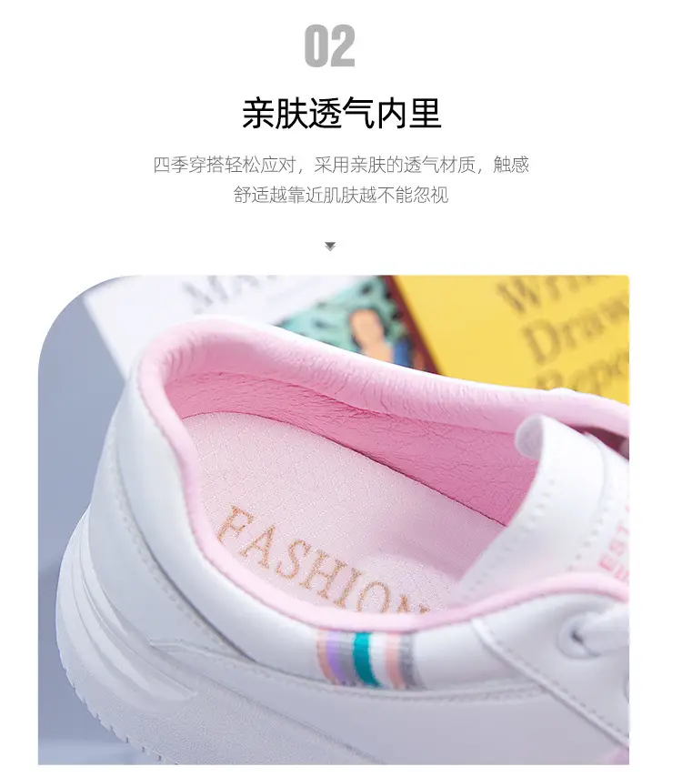 White Shoes Women's Spring and Summer sneaker Women's Sneakers New All-match Running Shoes Soft Sole Lightweight Casual Women's Shoes — feature 4