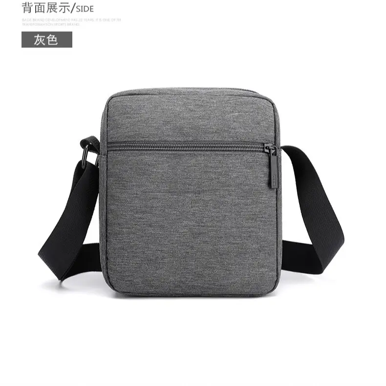 Men's Grey Oxford Crossbody Bag Commuting Business