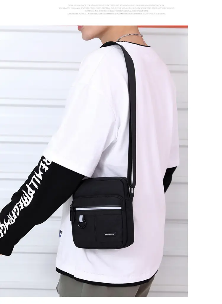 Men's Grey Oxford Crossbody Bag Commuting Business — feature 8