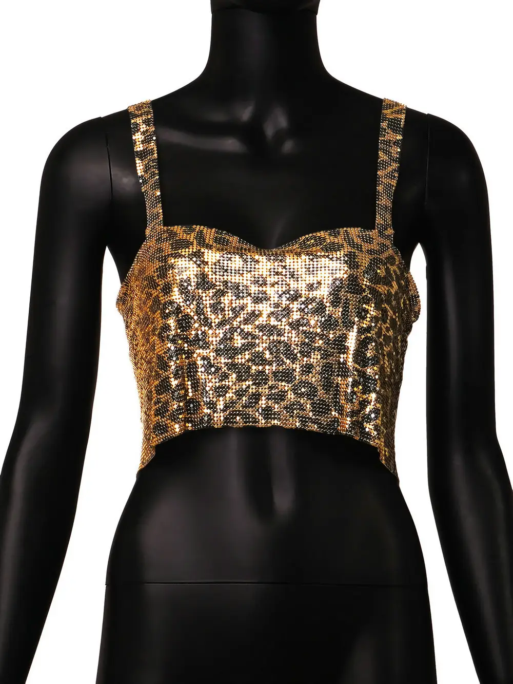 Golden Sequin Camisole Top for Women