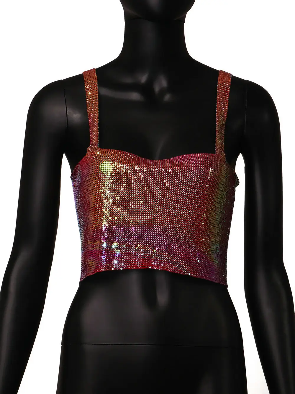 Golden Sequin Camisole Top for Women