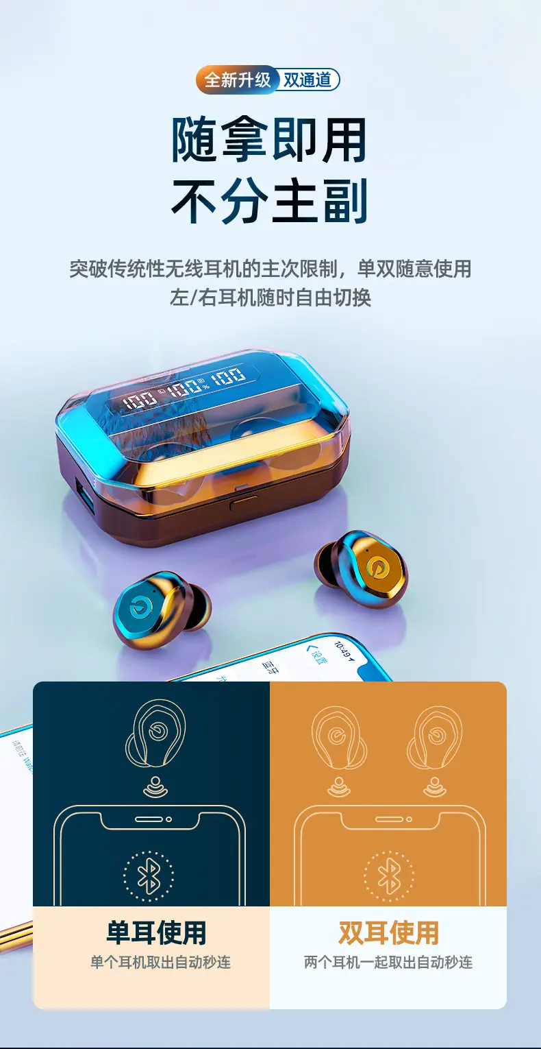 Pink Bluetooth Earbuds with Charging Case — feature 1