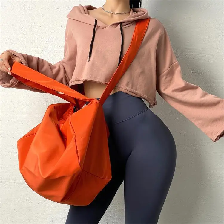 Orange Satchel Fitness Bag for Girls Large Capacity Yoga Training Bag — feature 4