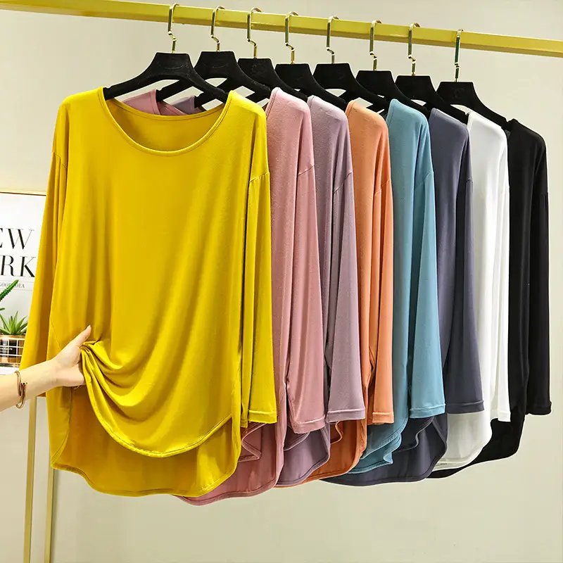 Women's White Long Sleeve T-Shirt Loose Fit Spring Summer - Image 10