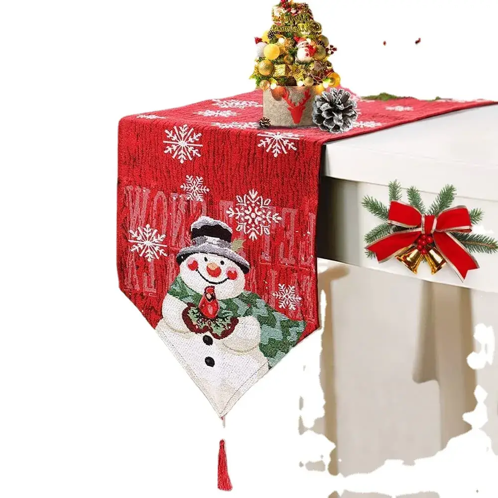 Cotton Snowman Table Runner for Christmas Dining Set - Image 6