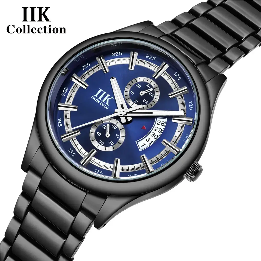 IIK Black Chronograph Men's Quartz Watch - Image 7