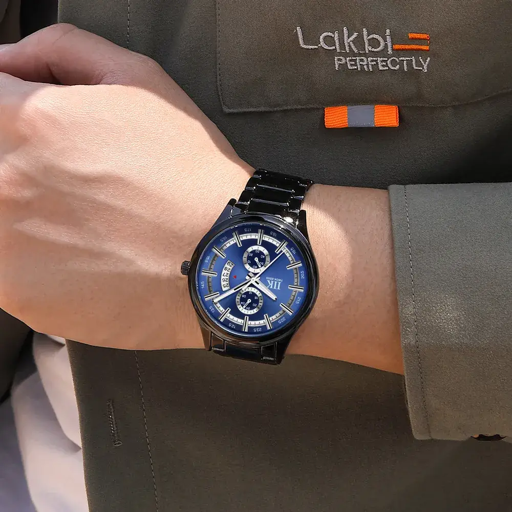 IIK Black Chronograph Men's Quartz Watch - Image 8