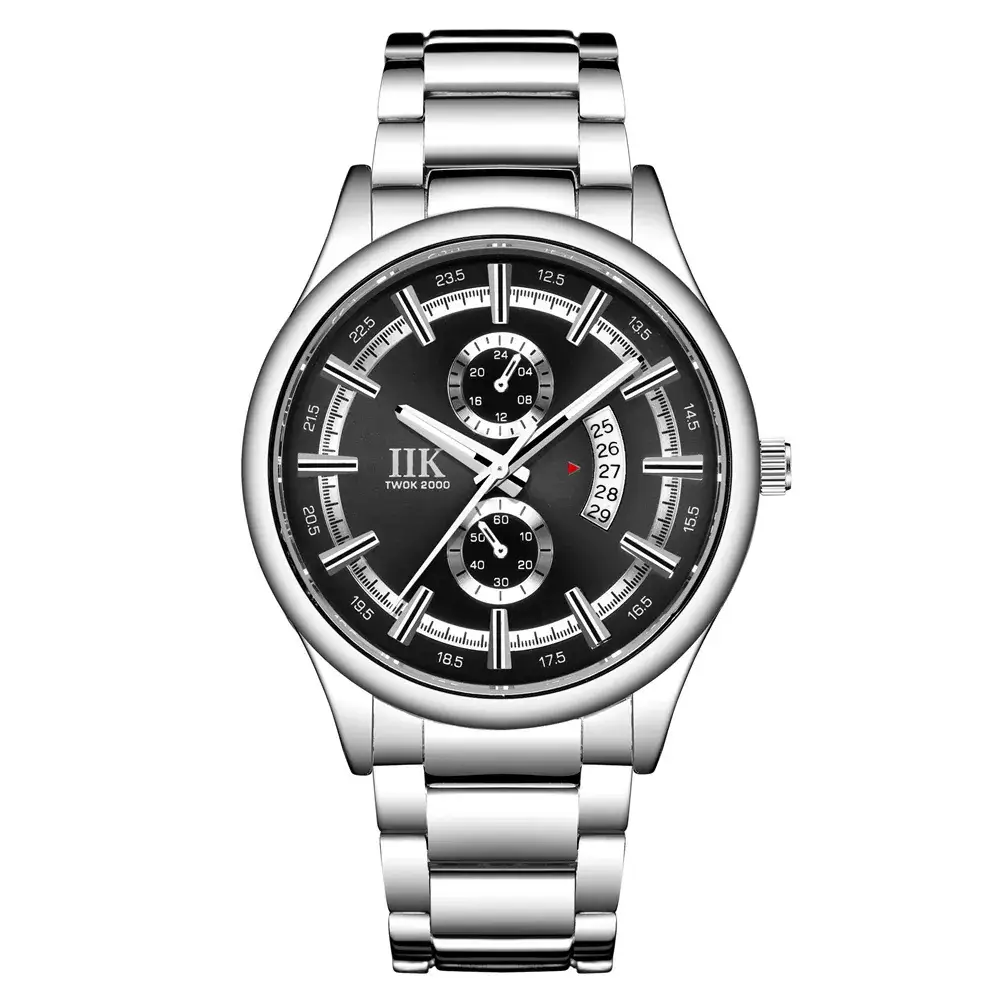 IIK Black Chronograph Men's Quartz Watch - Image 2