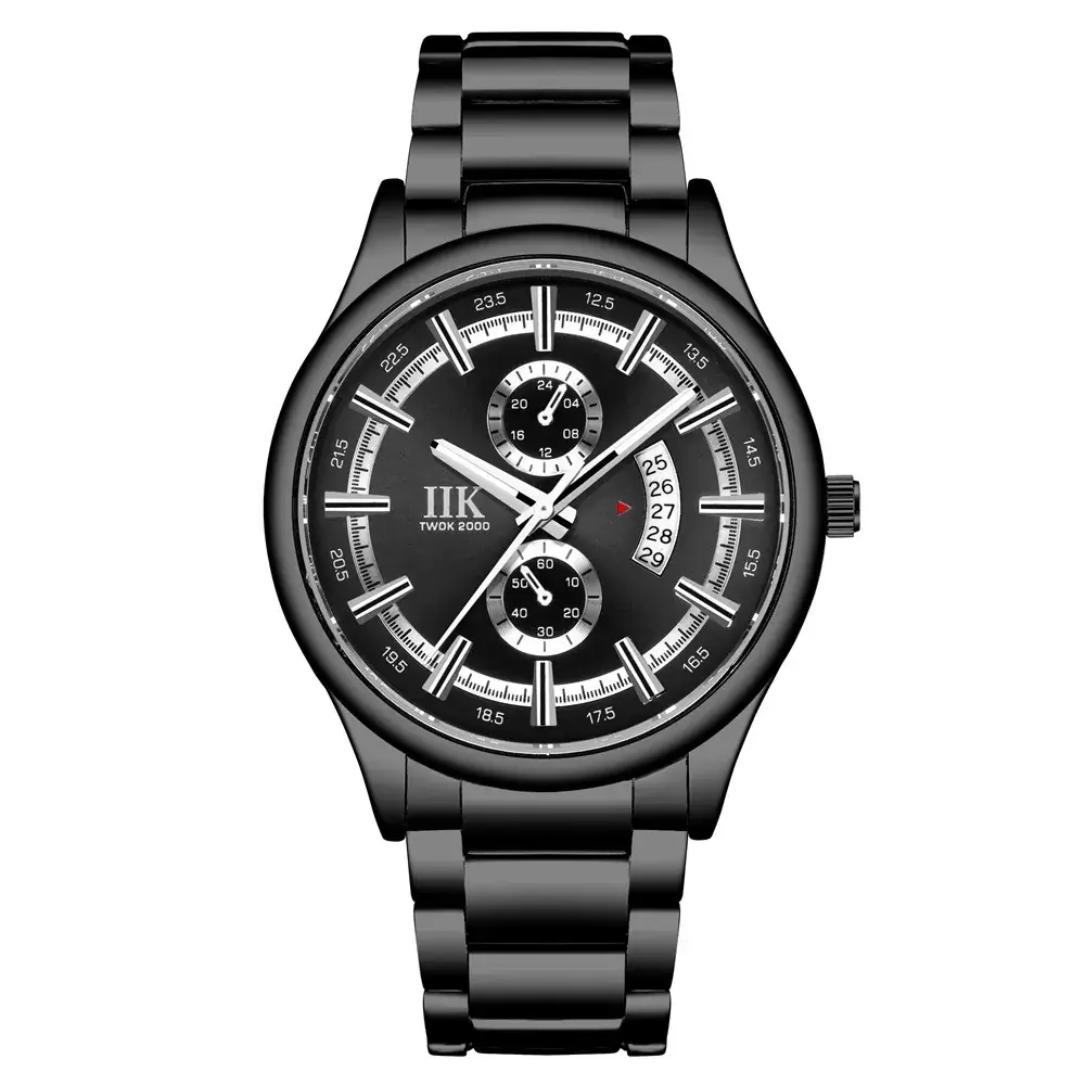 IIK Black Chronograph Men's Quartz Watch - Image 3