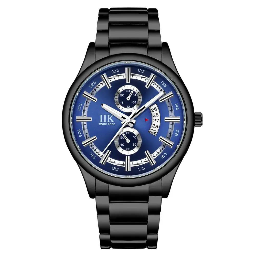 IIK Black Chronograph Men's Quartz Watch - Image 5