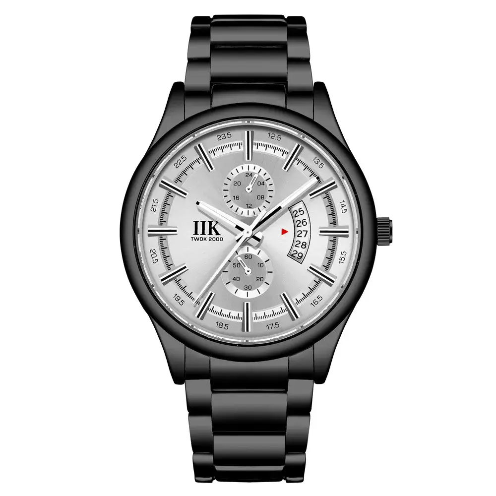 IIK Black Chronograph Men's Quartz Watch - Image 6