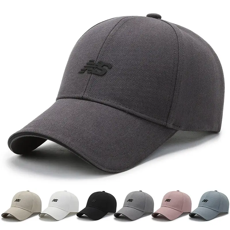 Men's Beige Letter Baseball Cap with Hard Bristle - Image 9