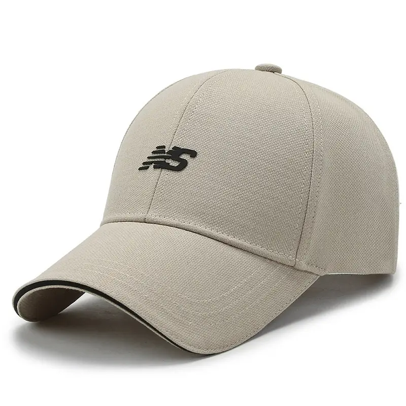 Men's Beige Letter Baseball Cap with Hard Bristle - Image 2
