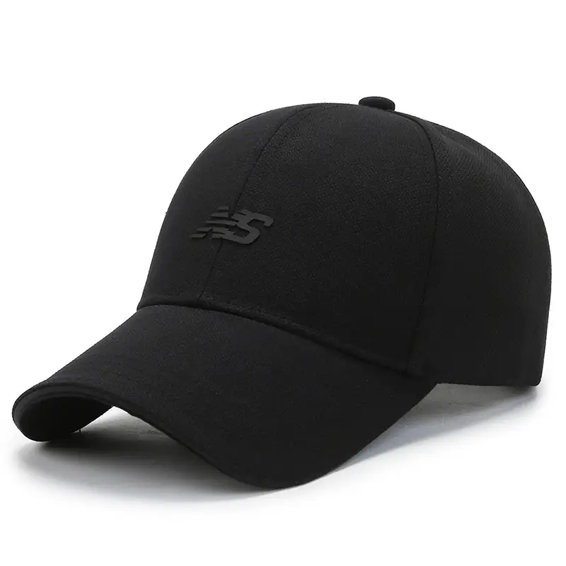 Men's Beige Letter Baseball Cap with Hard Bristle - Image 3