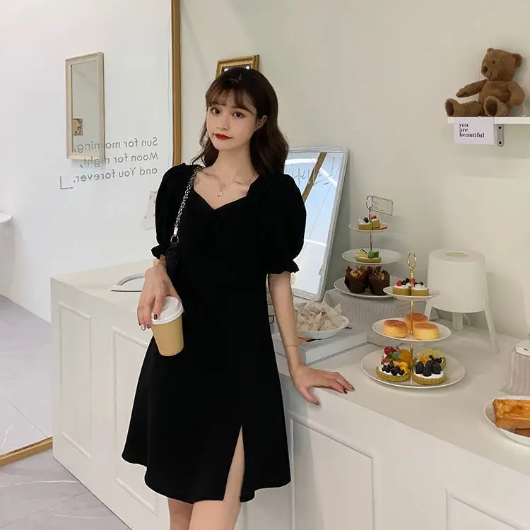 Black Slimming Cross-Country Dress for Plus Size - Image 3