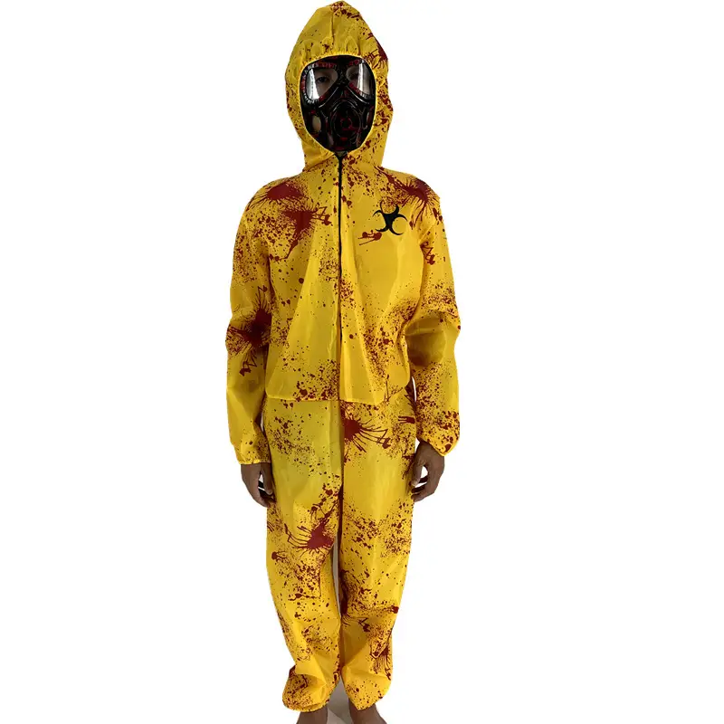2020 Halloween Zombie Costume Yellow Blood Splattered Suit - Image 2