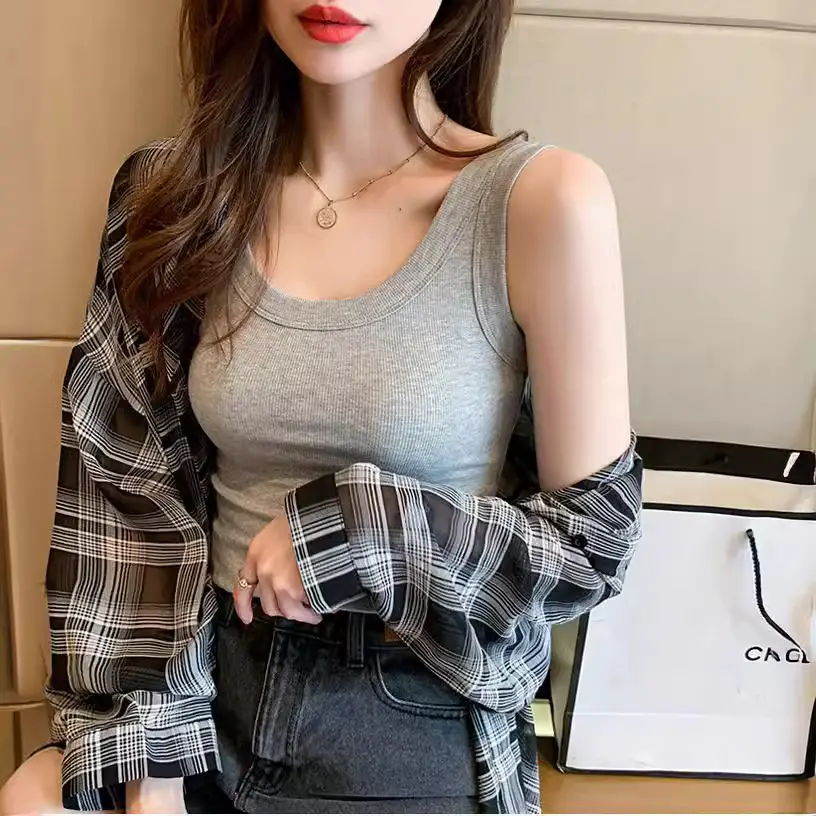 Women Ribbed Cotton Sleeveless Tank Top 260g - Image 4