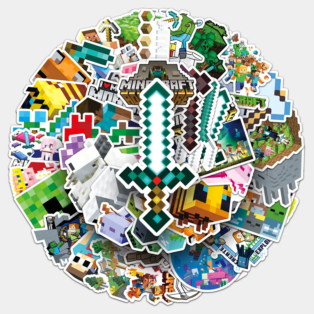 50 My World Personality Cartoon Graffiti Cross Border Game Stickers Decorative Skateboard Luggage Stickers Waterproof - Image 2