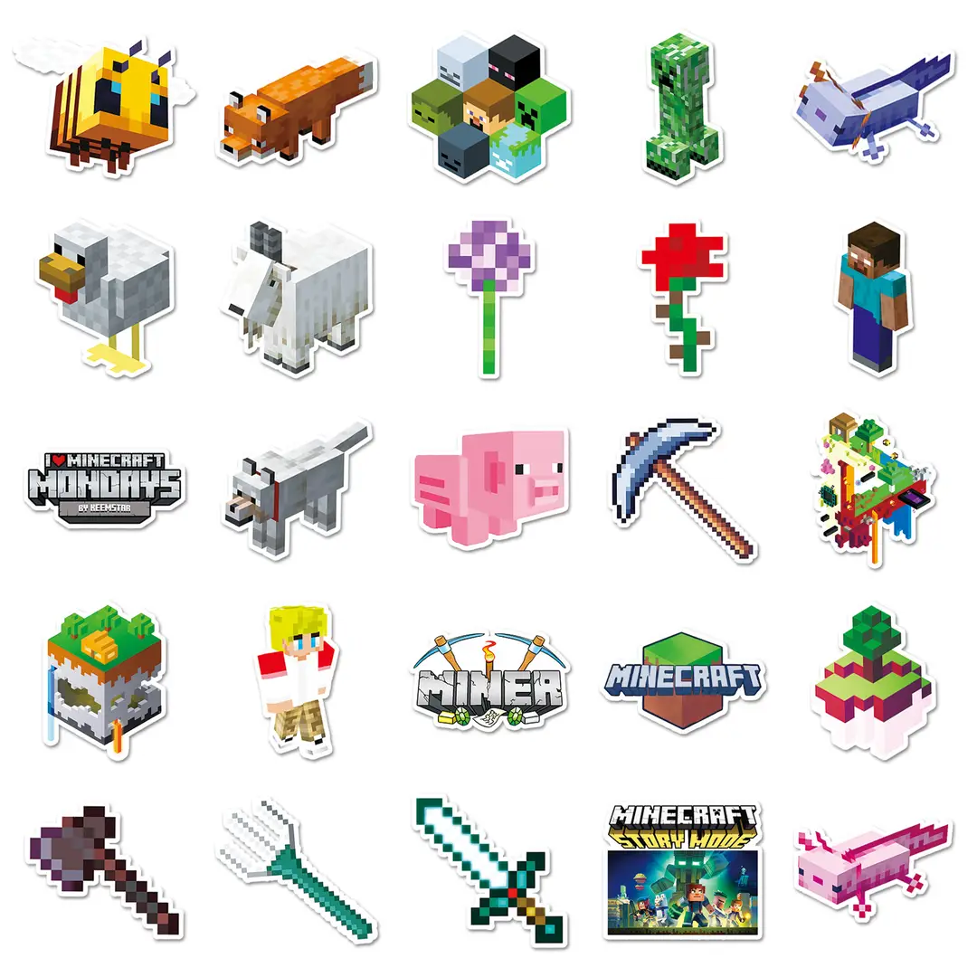 50 My World Personality Cartoon Graffiti Cross Border Game Stickers Decorative Skateboard Luggage Stickers Waterproof - Image 5