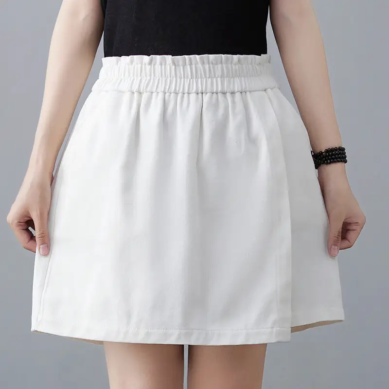 Women Solid Beige Shorts 2025 Summer - Image 3