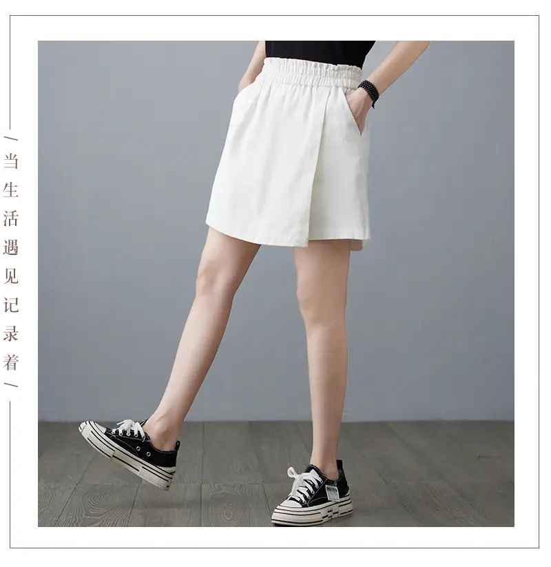 Women Solid Beige Shorts 2025 Summer — feature 10